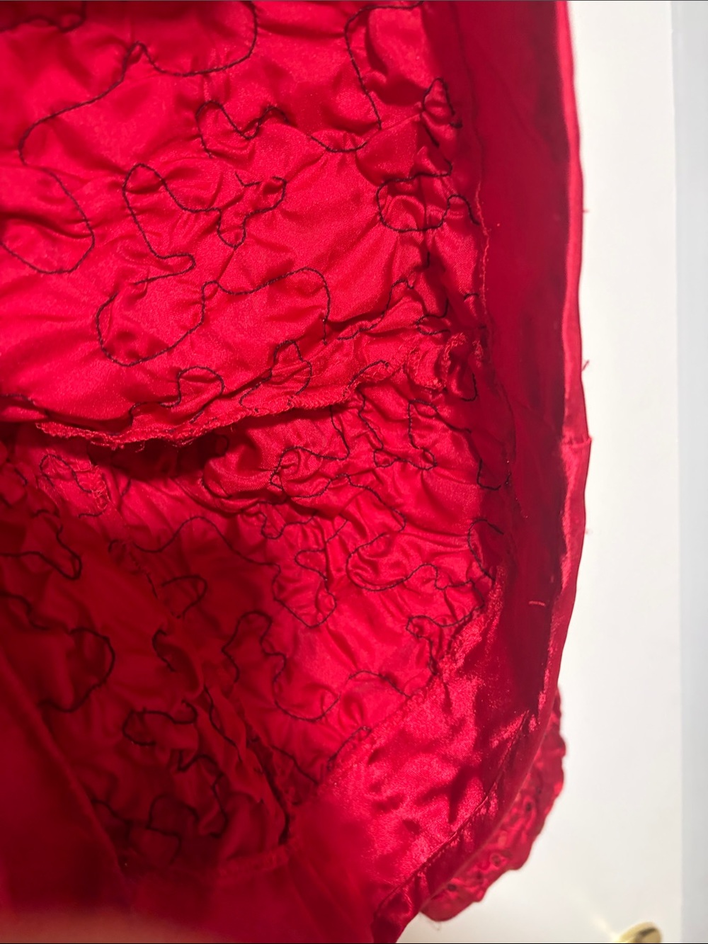 MSK Red Ruffled Satin Zip Jacket - Picture 7 of 11